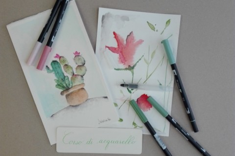 Corso di Acquerello con Tombow Dual Brush Floral